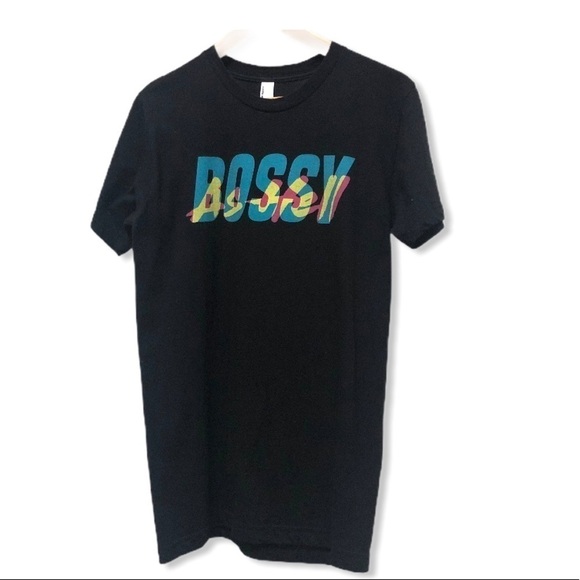American Apparel BOSSY AS HELL Black T-Shirt Sleeve Small - Picture 1 of 5
